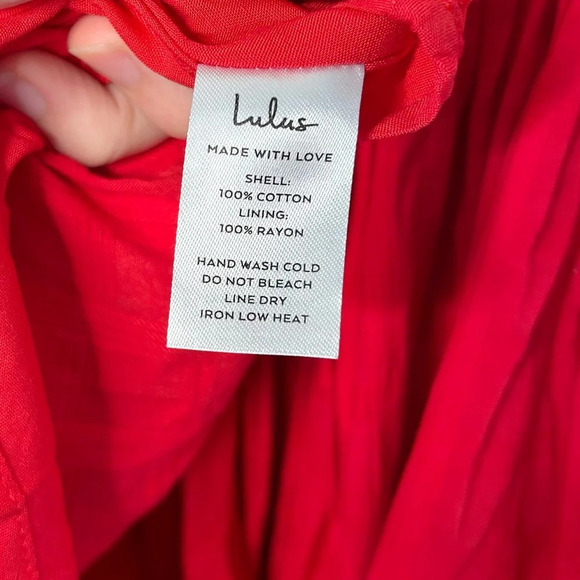 Lulu’s A Day in Paris Red Square Neck Puff Sleeve Babydoll Dress - Picture 7 of 8